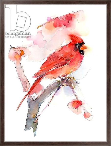 Постер Red cardinal, 2016, с типом исполнения На холсте в раме в багетной раме 221-02