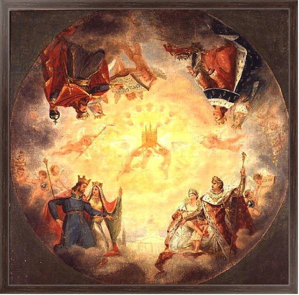 Постер Glory of St. Genevieve, study for the cupola of the Pantheon, c.1812 с типом исполнения На холсте в раме в багетной раме 221-02