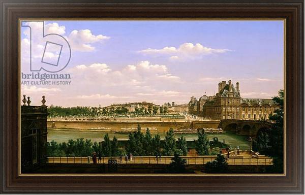 Постер View of the Gardens and Palace of the Tuileries from the Quai d'Orsay, 1813 с типом исполнения На холсте в раме в багетной раме 1.023.151