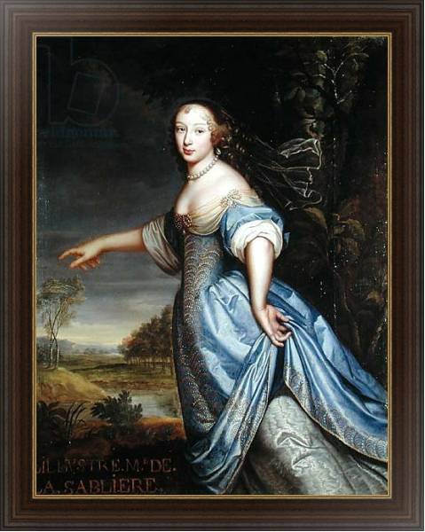 Постер Portrait of Madame de la Sabliere с типом исполнения На холсте в раме в багетной раме 1.023.151