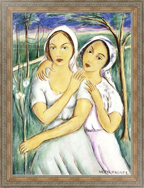 Постер Two Girls с типом исполнения На холсте в раме в багетной раме 484.M48.310