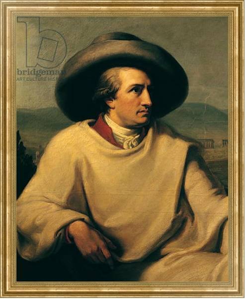 Постер Johann Wolfgang von Goethe in the Campagna, c.1790 с типом исполнения На холсте в раме в багетной раме NA033.1.051