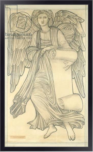 Постер Angel with Scroll - figure number nine, 1880 с типом исполнения На холсте в раме в багетной раме 221-01