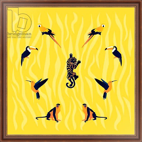 Постер animals-yellow-black с типом исполнения На холсте в раме в багетной раме 35-M719P-83