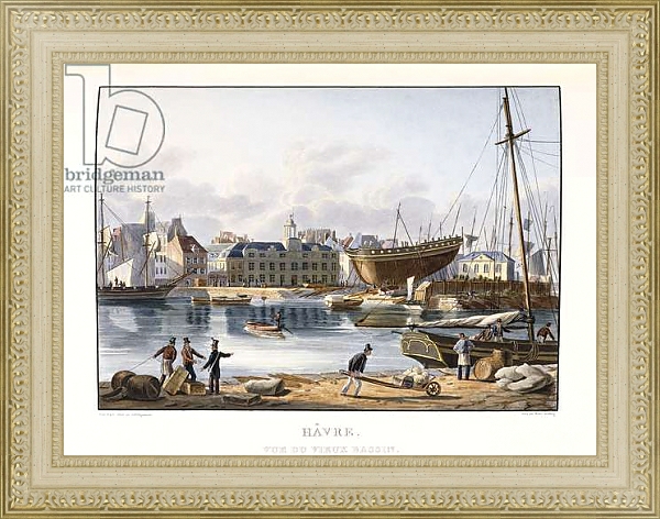 Постер Le Havre, seen from the old dock, 1823-1826 с типом исполнения Акварель в раме в багетной раме 484.M48.725