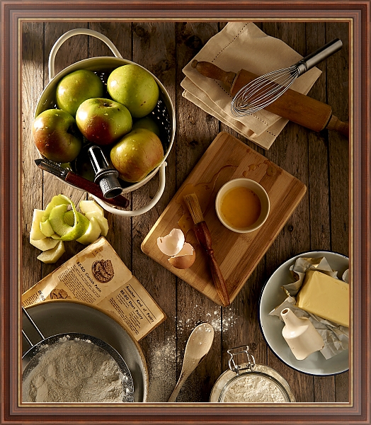 Постер Печем яблочный пирог с типом исполнения На холсте в раме в багетной раме 35-M719P-83
