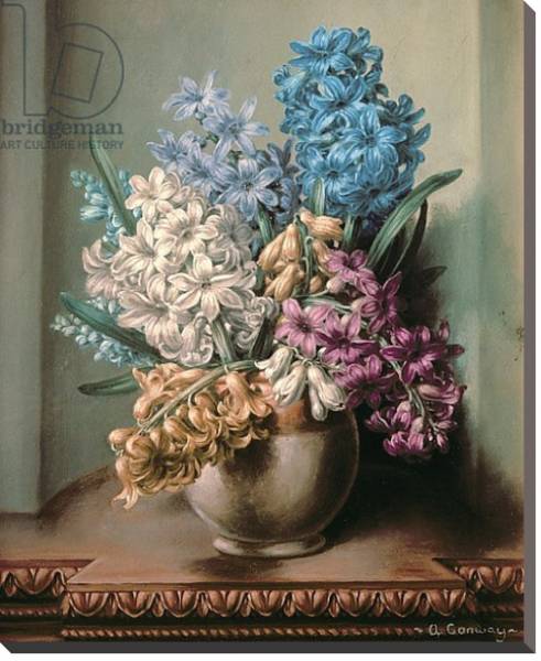 Постер AB/313 Hyacinths in a Pottery Vase с типом исполнения На холсте без рамы