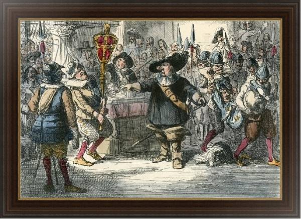 Постер Take away that Bauble Cromwell dissolving the long Parliament с типом исполнения На холсте в раме в багетной раме 1.023.151