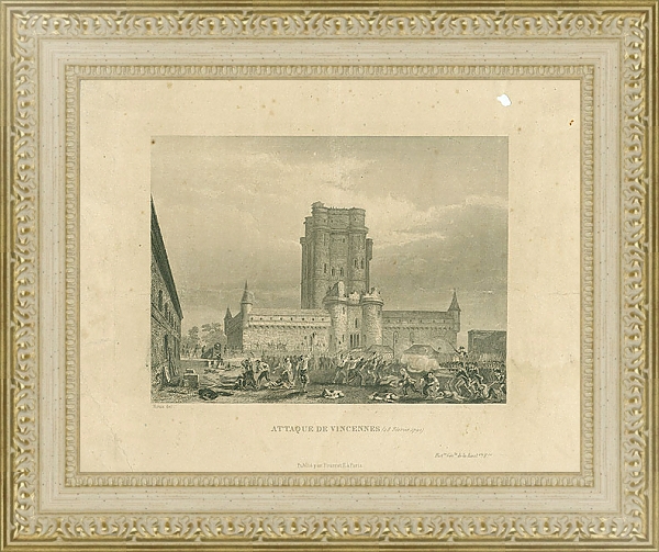 Постер Attaque de Vincennes 1 с типом исполнения Акварель в раме в багетной раме 484.M48.725