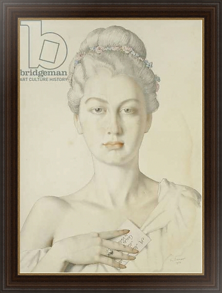 Постер Imaginary Portrait of Cécile de Volanges in Choderlos de Laclos's 'Liaisons dangereuses', 1934 с типом исполнения На холсте в раме в багетной раме 1.023.151