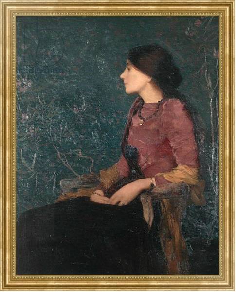 Постер Seated Portrait of Thadee-Caroline Jacquet, later Madame Aman-Jean, before 1892 с типом исполнения На холсте в раме в багетной раме NA033.1.051