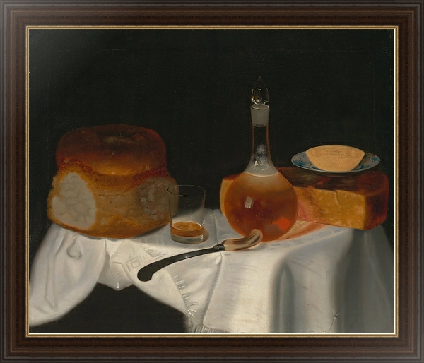 Постер Still Life of Bread, Butter and Cheese с типом исполнения На холсте в раме в багетной раме 1.023.151