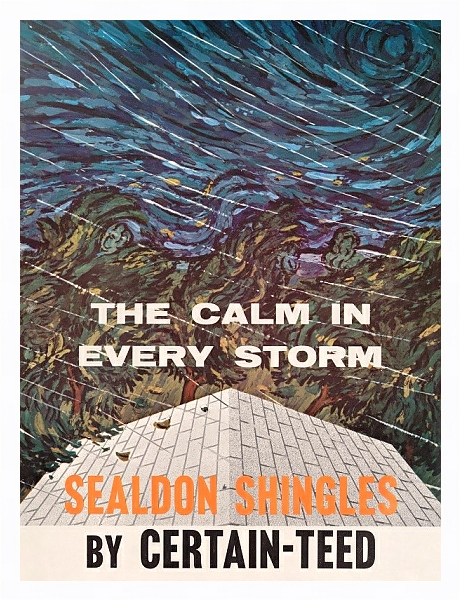 Постер The calm in every storm. Sealdon shingles, by Certain-Teed с типом исполнения На холсте в раме в багетной раме 221-03