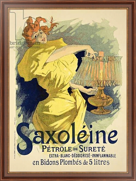 Постер Reproduction of a poster advertising 'Saxoleine', safe parrafin oil, 1896 с типом исполнения На холсте в раме в багетной раме 35-M719P-83