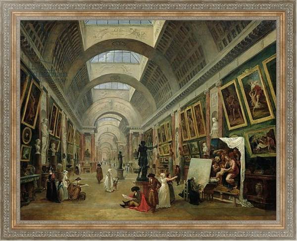 Постер View of the Grand Gallery of the Louvre, 1796 с типом исполнения На холсте в раме в багетной раме 484.M48.310