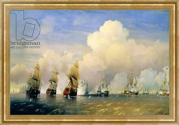 Постер The Russo-Swedish Sea War near Kronstadt in 1790 1 с типом исполнения На холсте в раме в багетной раме NA033.1.051