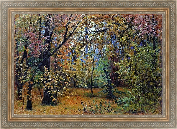 Постер Осенний лес 2 с типом исполнения На холсте в раме в багетной раме 484.M48.310