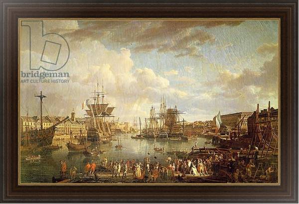 Постер View of the Port at Brest с типом исполнения На холсте в раме в багетной раме 1.023.151