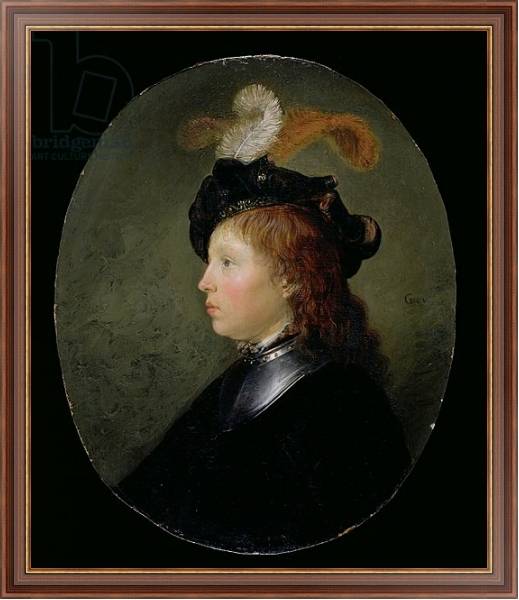 Постер Portrait of a Young Man, 1663 с типом исполнения На холсте в раме в багетной раме 35-M719P-83
