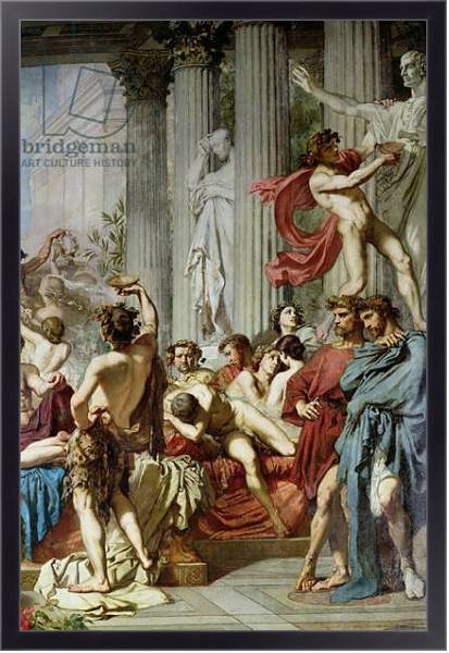 Постер The Romans of the Decadence, detail of the right hand group, 1847 с типом исполнения На холсте в раме в багетной раме 221-01