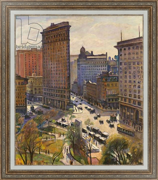 Постер The Flatiron Building, 1919 с типом исполнения На холсте в раме в багетной раме 595.M52.330