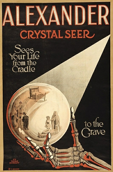 Постер Alexander, crystal seer sees our life from the cradle to the grave. с типом исполнения На холсте без рамы