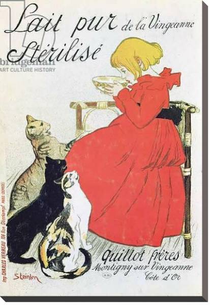 Постер Poster advertising 'Pure Sterilised Milk from La Vingeanne' с типом исполнения На холсте без рамы