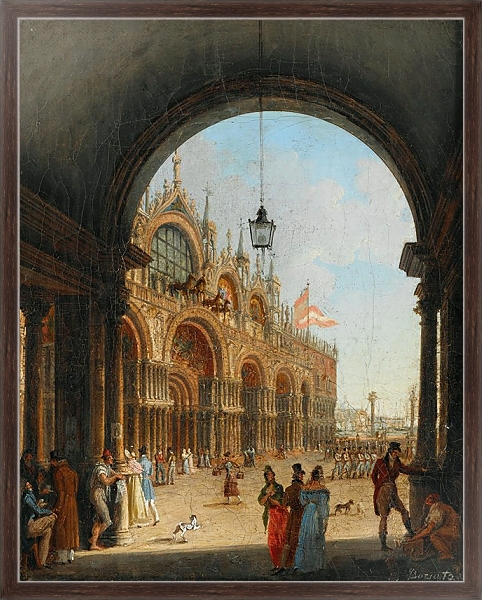 Постер Venice, a View of the Piazzetta di San Marco from the Arco dell’Orologio с типом исполнения На холсте в раме в багетной раме 221-02