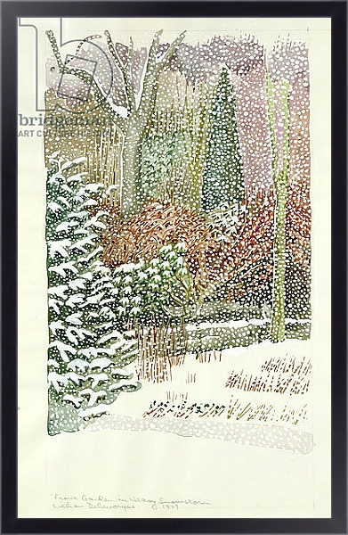 Постер Front Garden in Heavy Snowstorm с типом исполнения На холсте в раме в багетной раме 221-01