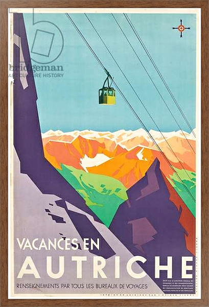 Постер Poster advertising vacations in Austria, с типом исполнения На холсте в раме в багетной раме 1727.4310