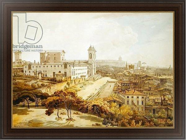 Постер A View of Rome taken from the Pincio, 1776 с типом исполнения На холсте в раме в багетной раме 1.023.151