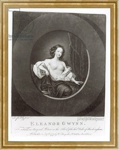 Постер Eleanor Gwynne engraved by Valentine Green 1777 с типом исполнения На холсте в раме в багетной раме NA033.1.051
