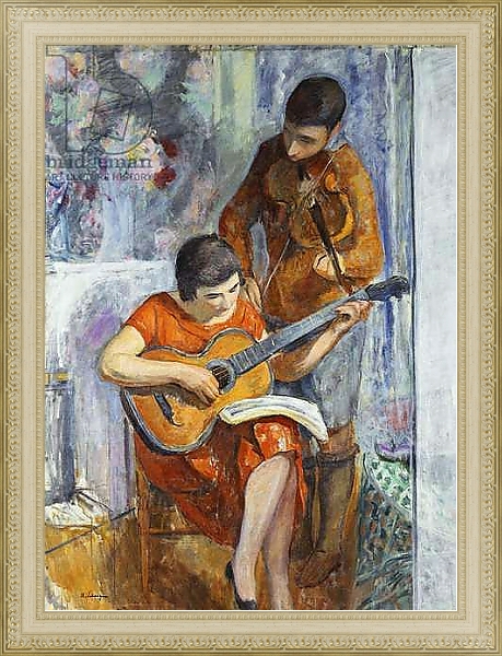 Постер The Musicians; Les musiciens, c.1930 с типом исполнения На холсте в раме в багетной раме 484.M48.725