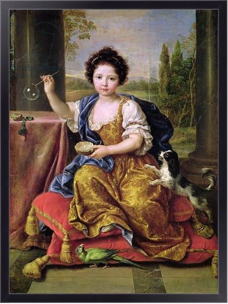 Постер Marie-Anne de Bourbon Mademoiselle de Blois, Blowing Soap Bubbles с типом исполнения На холсте в раме в багетной раме 221-01