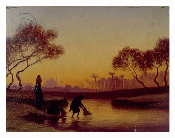 Постер Collecting Water from the River с типом исполнения На холсте в раме в багетной раме 221-03