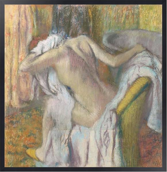 Постер После купания, вытирающаяся женщина с типом исполнения На холсте в раме в багетной раме 1727.8010