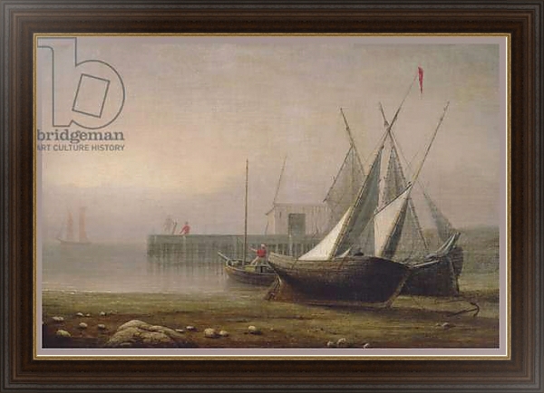 Постер Fishing Boats at Low Tide, c.1850s с типом исполнения На холсте в раме в багетной раме 1.023.151