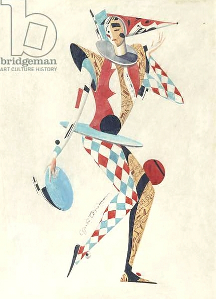 Постер Costume design for a Harlequin с типом исполнения На холсте без рамы