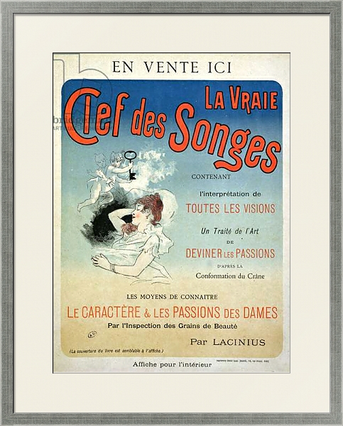 Постер Poster advertising the book 'La Vraie Clef des Songes' by Lacinius, 1892 с типом исполнения Под стеклом в багетной раме 1727.2510