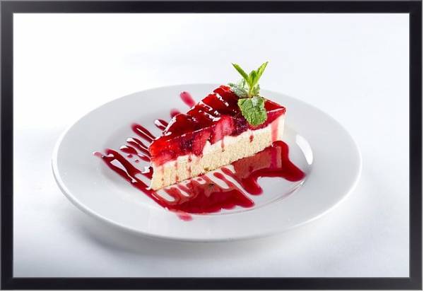 Постер Кусок ягодного торта с типом исполнения На холсте в раме в багетной раме 221-01