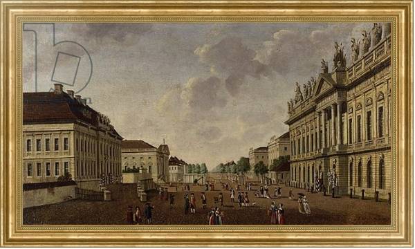 Постер View of the armory and Unter den Linden Street, 1786 с типом исполнения На холсте в раме в багетной раме NA033.1.051