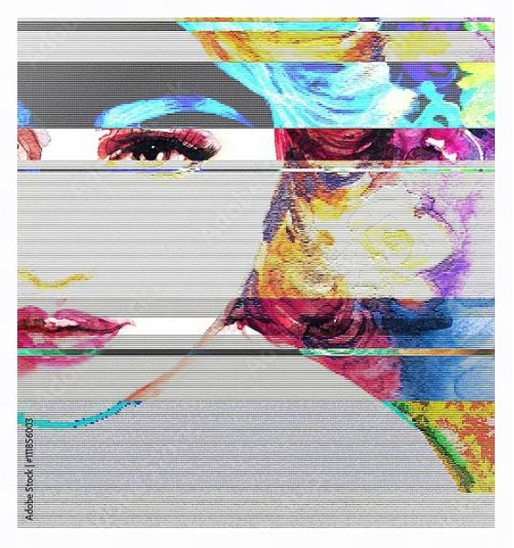 Постер Женское лицо 2 с типом исполнения На холсте в раме в багетной раме 221-03