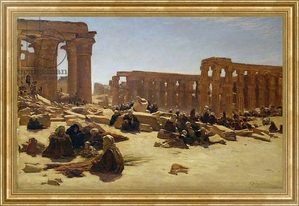 Постер Ruins of the Temple at Luxor, c.1890 с типом исполнения На холсте в раме в багетной раме NA033.1.051