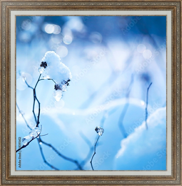 Постер Красивая зима с типом исполнения На холсте в раме в багетной раме 595.M52.330
