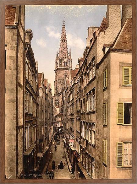 Постер Франция. Сен-Мало, главная улица с типом исполнения На холсте в раме в багетной раме 1727.4310