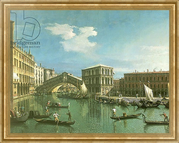 Постер The Rialto Bridge, Venice 2 с типом исполнения На холсте в раме в багетной раме NA033.1.051