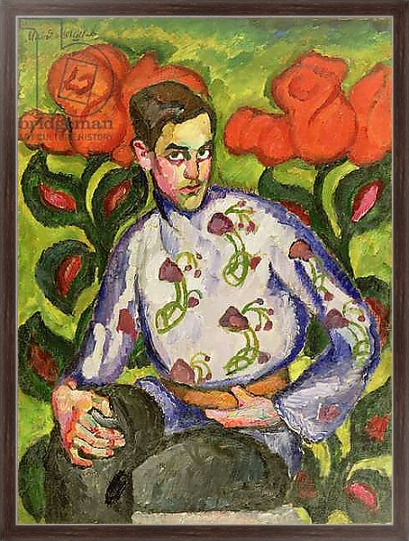 Постер Portrait of a Boy in a Coloured Shirt, 1909 с типом исполнения На холсте в раме в багетной раме 221-02.QA