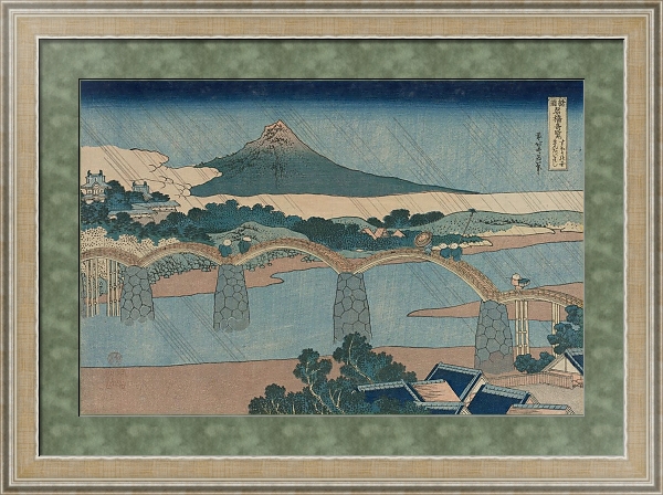 Постер The Brocade Bridge in Suo Province с типом исполнения Акварель в раме в багетной раме 485.M40.584
