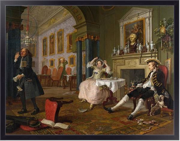 Постер Marriage a la Mode: II - The Tete a Tete, c.1743 с типом исполнения На холсте в раме в багетной раме 221-01