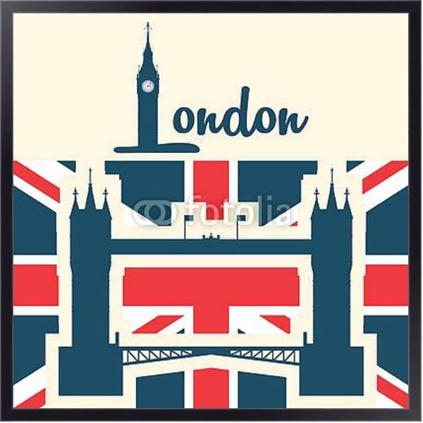 Постер Лондон, символы Англии 6 с типом исполнения На холсте в раме в багетной раме 221-01
